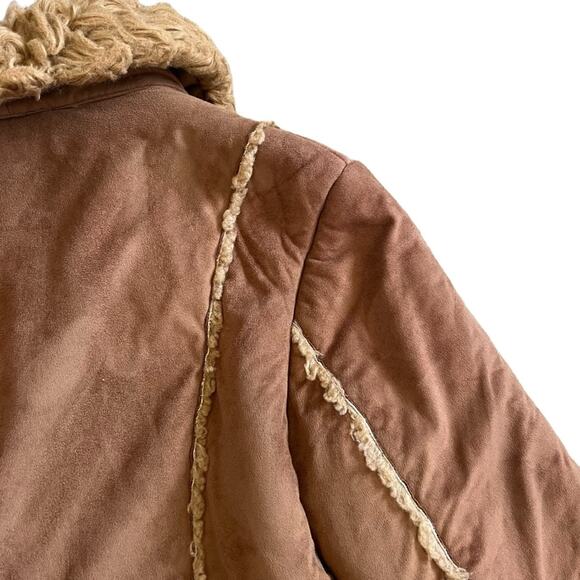 Gallery Women’s Vintage Penny Lane Fur Sherpa Lined Long Brown Maxi Coat Sz XL - Picture 10 of 16